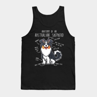 Australian Shepherd Anatomy Tri Color Tank Top